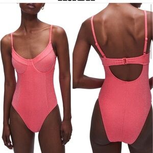 GOOD AMERICAN Sparkle Show Off Underwire One Piece Swim